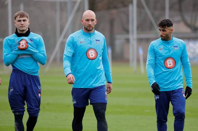 Deutschland, Berlin, Sportpark, GER, 2.FBL, Hertha BSC, Saison 2023 24, Training, Foto:Marten Winkler, Toni Leistner, Nader El-Jindaoui