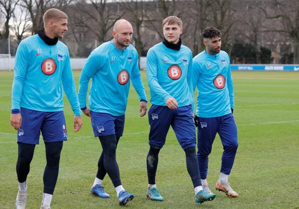 Deutschland, Berlin, Sportpark, GER, 2.FBL, Hertha BSC, Saison 2023 24, Training, Foto:Márton Dárdai, Toni Leistner, Marten Winkler, Nader El-Jindaoui