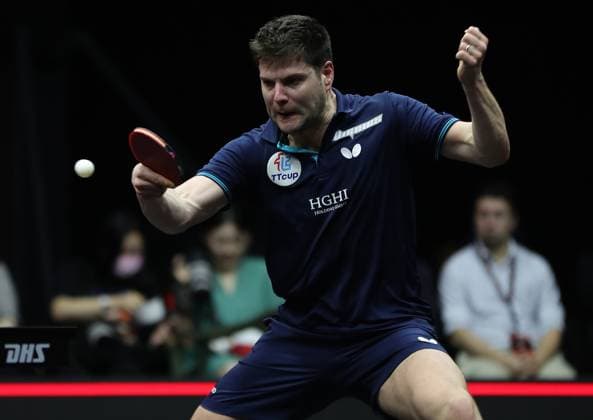 Bilder des Jahres 2024, Sport 01 Januar Sport Themen der Woche KW01 Sport Bilder des Tages (240103) -- DOHA, Jan. 3, 2024 -- Dimitrij Ovtcharov hits a return during the men s singles round of 16 match between Harimoto Tomokazu of Japan and Dimitrij Ovtcharov of Germany at WTT Finals Men Doha 2023 Table tennis, Tischtennis tournament in Doha, Qatar, Jan. 3, 2024. ) (SP)QATAR-DOHA-TABLE TENNIS-WTT FINALS MEN-ROUND OF 16 WangxDongzhen 