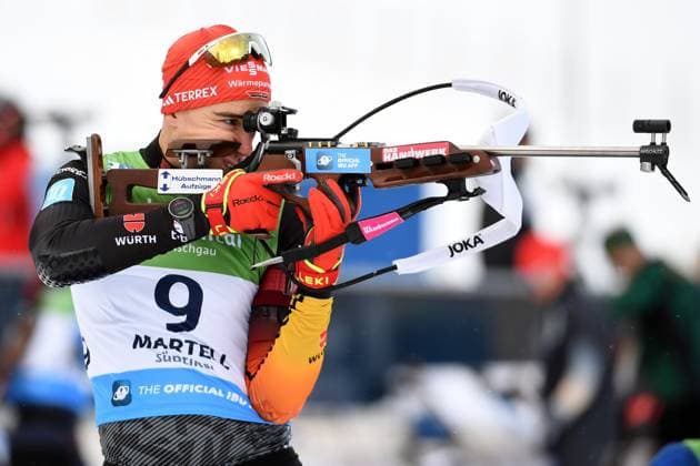 Bilder des Jahres 2024, Sport 01 Januar Sport Themen der Woche KW01 Sport Bilder des Tages 04.01.2024, Martell-Val Martello, Italien (ITA): Simon Kaiser (GER), Biathlon, IBU Cup Martell-Val Martello, Kurzer Einzel Herren *** 04 01 2024, Martell-Val Martello, Italia (ITA) Biathlon, IBU Cup Martell-Val Martello, short individual men,