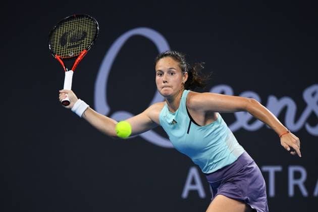 TENNIS BRISBANE INTERNATIONAL, Daria Kasatkina of Russia in action against Aryna Sabalenka of Belarus during their quarter-final match on Day 6 of the 2024 Brisbane International at the Queensland Tennis Centre in Brisbane, Friday, January 5, 2024. ( NO ARCHIVING, EDITORIAL USE ONLY, NO USE IN BOOKS WITHOUT CONSENT BRISBANE QUEENSLAND AUSTRALIA  Copyright: xJONOxSEARLEx 20240105001885154312