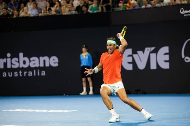 Rafael Nadal in action during the Quarter Finals Brisbane international 5th January 2024 Brisbane International Tennis Tournament, Day Six, Queensland Tennis Centre, Brisbane, Australia - 05 Jan 2024  Copyright: xBenxSymons Shutterstockx 14282841jd
