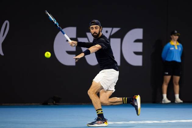 Jordan Thompson in action during the Quarter Finals Brisbane international 5th January 2024 Brisbane International Tennis Tournament, Day Six, Queensland Tennis Centre, Brisbane, Australia - 05 Jan 2024  Copyright: xBenxSymons Shutterstockx 14282841jt