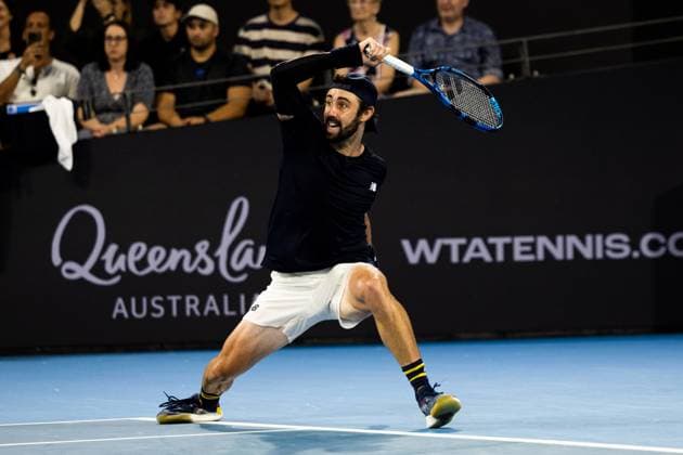 Jordan Thompson in action during the Quarter Finals Brisbane international 5th January 2024 Brisbane International Tennis Tournament, Day Six, Queensland Tennis Centre, Brisbane, Australia - 05 Jan 2024  Copyright: xBenxSymons Shutterstockx 14282841kd