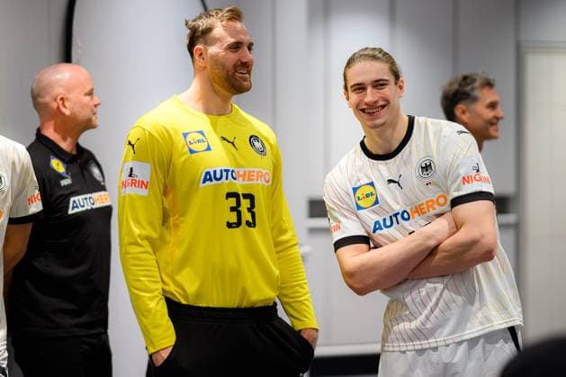 Handball, Herren: Deutschland - Pressekonferenz - Medientermin Torhueter Andreas Wolff (Deutschland), Juri Knorr (Deutschland) Brunsbüttel Elbforum Deutschland