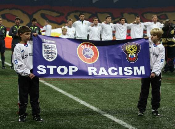 Kids holds up an anti-racism banner Kids holds up an anti-racism banner.Euro 2008 Qualifier.Russia v England.1st January, 1970.--------------------.Sportimage +44 Image: PHOTOGRAPHER Cal Media) United States EDITORIAL USE ONLY Copyright: xx DavidxKleinx csmphoto187419