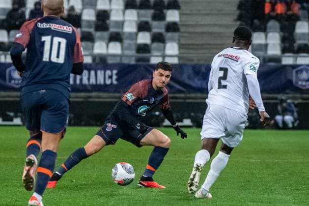 Joris Chotard (Montpellier HSC) FOOTBALL : Amiens SC vs Montpellier HSC - Coupe de France - 32e de Finale - 06 01 2024 BaptisteAutissier Panoramic 