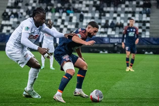 Jordan Ferri (Montpellier HSC) FOOTBALL : Amiens SC vs Montpellier HSC - Coupe de France - 32e de Finale - 06 01 2024 BaptisteAutissier Panoramic 