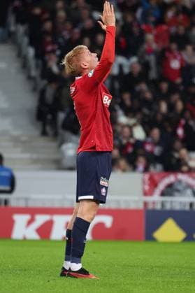 Joie de Hakon HARALDSSON (LOSC Lille) lors du match LOSC vs GOLDEN LION SAINT-JOSEPH, Coupe de France 32e de finale, Decathlon Arena stade Pierre Mauroy, le 6 janvier 2024 FOOTBALL : LOSC vs GOLDEN LION SAINT-JOSEPH - COUPE DE FRANCE - 06 01 2024 LaurentSanson Panoramic 