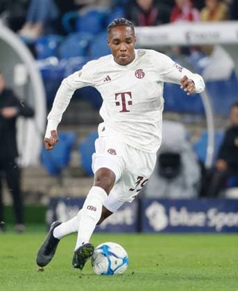 FC Basel - FC Bayern Muenchen Mathys Tel (Bayern) 06.01. 2024 St.Jakob Park Basel , SCHWEIZ, Saison 2023 2024 Herren Fussball Freundschaftsspiel FC Basel - FC Bayern Muenchen Mathys Tel (Bayern)