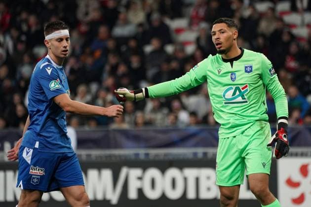 Theo Pellenard (AJ Auxerre) - Theo De Percin (AJ Auxerre) FOOTBALL : OGC Nice vs AJ Auxerre - 32e de finale de Coupe de France - Nice - 06 01 2024 NorbertScanella Panoramic 