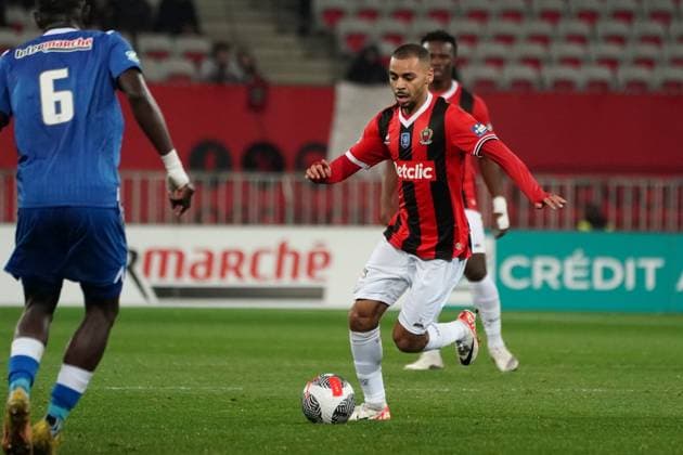 Alexis Claude Maurice (OGC Nice) FOOTBALL : OGC Nice vs AJ Auxerre - 32e de finale de Coupe de France - Nice - 06 01 2024 NorbertScanella Panoramic 