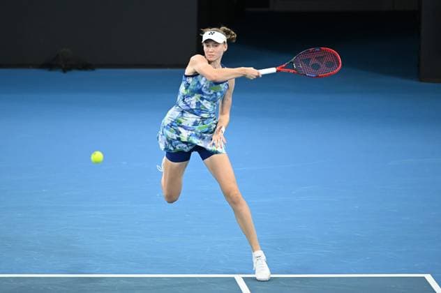 TENNIS BRISBANE INTERNATIONAL, Elena Rybakina of Kazakhstan in action against Aryna Sabalenka of Belarus during the women?s Final on Day 8 of the 2024 Brisbane International at the Queensland Tennis Centre in Brisbane, Sunday, January 7, 2024. ( NO ARCHIVING, EDITORIAL USE ONLY, NO USE IN BOOKS WITHOUT CONSENT BRISBANE QUEENSLAND AUSTRALIA  Copyright: xDARRENxENGLANDx 20240107001885854791
