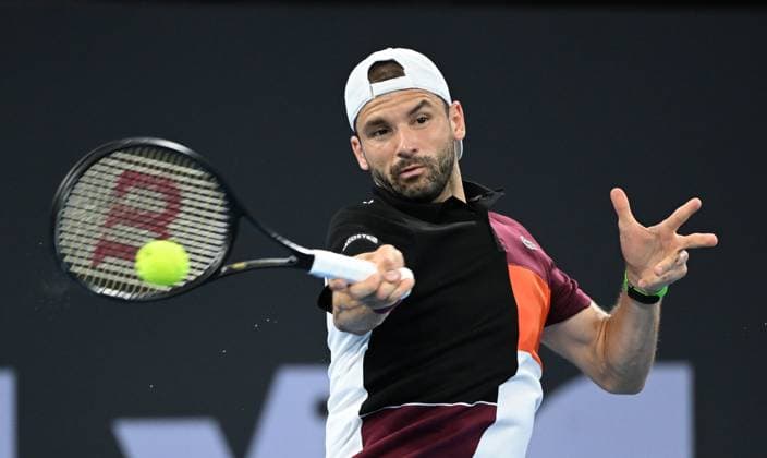 TENNIS BRISBANE INTERNATIONAL, Grigor Dimitrov of Bulgaria in action against Holger Rune of Denmark during the men?s Final on Day 8 of the 2024 Brisbane International at the Queensland Tennis Centre in Brisbane, Sunday, January 7, 2024. ( NO ARCHIVING, EDITORIAL USE ONLY, NO USE IN BOOKS WITHOUT CONSENT BRISBANE QUEENSLAND AUSTRALIA  Copyright: xDARRENxENGLANDx 20240107001885862827