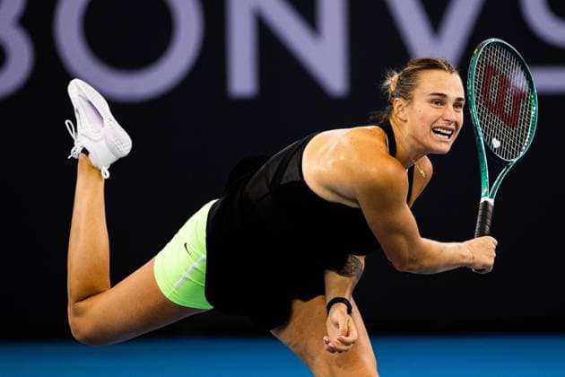 Aryna Sabalenka in action Womens Final Brisbane international 7th January 2024 Brisbane International Tennis Tournament, Day Eight, Queensland Tennis Centre, Brisbane, Australia - 07 Jan 2024  Copyright: xBenxSymons Shutterstockx 14286931ap