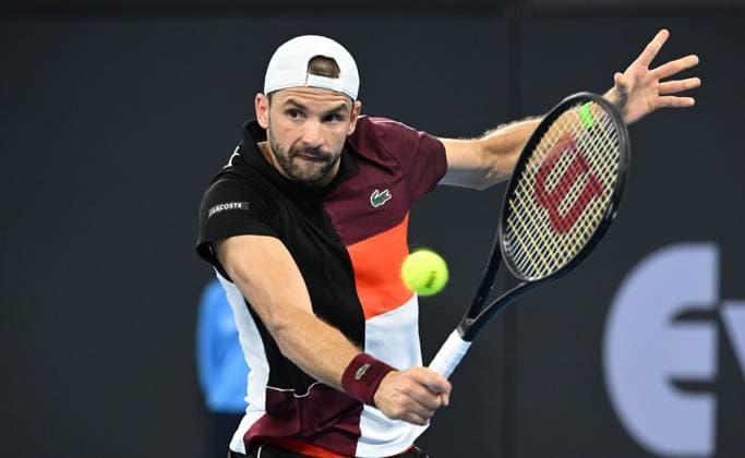 TENNIS BRISBANE INTERNATIONAL, Grigor Dimitrov of Bulgaria in action against Holger Rune of Denmark during the men?s Final on Day 8 of the 2024 Brisbane International at the Queensland Tennis Centre in Brisbane, Sunday, January 7, 2024. ( NO ARCHIVING, EDITORIAL USE ONLY, NO USE IN BOOKS WITHOUT CONSENT BRISBANE QUEENSLAND AUSTRALIA  Copyright: xDARRENxENGLANDx 20240107001885865201