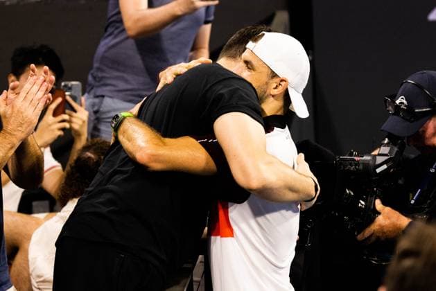 Grigor Dimitrov celebrates winning the Mens Final Brisbane international 7th January 2024 Brisbane International Tennis Tournament, Day Eight, Queensland Tennis Centre, Brisbane, Australia - 07 Jan 2024  Copyright: xBenxSymons Shutterstockx 14286931ft