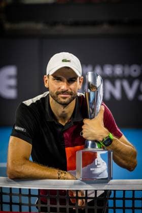 Grigor Dimitrov at trophy Mens Final Brisbane international 7th January 2024 Brisbane International Tennis Tournament, Day Eight, Queensland Tennis Centre, Brisbane, Australia - 07 Jan 2024  Copyright: xBenxSymons Shutterstockx 14286931gx