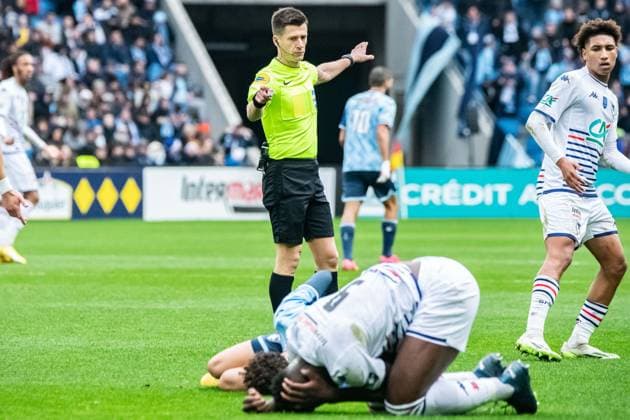 Benoit Bastien (arbitre Central) FOOTBALL : Havre AC vs SM Caen - Coupe de France - 32e de Finale - 07 01 2024 BaptisteAutissier Panoramic 