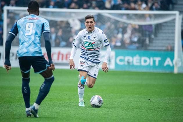 Mathias Autret (SM Caen) FOOTBALL : Havre AC vs SM Caen - Coupe de France - 32e de Finale - 07 01 2024 BaptisteAutissier Panoramic 