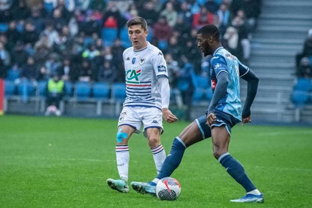 Mathias Autret (SM Caen) FOOTBALL : Havre AC vs SM Caen - Coupe de France - 32e de Finale - 07 01 2024 BaptisteAutissier Panoramic 