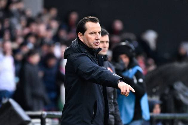 Julien Stephan ( coach Rennes ) during the French Cup match between EA Guingamp and Stade Rennais at Stade du Roudourou on January 07, 2024 in Guingamp, France. ( Photo by federico pestellini panoramic ) - FOOTBALL : Guingamp vs Rennes - Coupe de France - 07 01 2024 FedericoPestellini Panoramic 