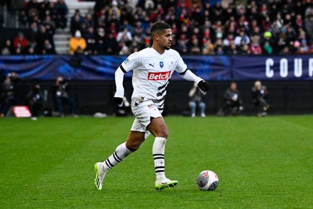 Blas Ludovic ( 11 - Rennes ) during the French Cup match between EA Guingamp and Stade Rennais at Stade du Roudourou on January 07, 2024 in Guingamp, France. ( Photo by federico pestellini panoramic ) - FOOTBALL : Guingamp vs Rennes - Coupe de France - 07 01 2024 FedericoPestellini Panoramic 
