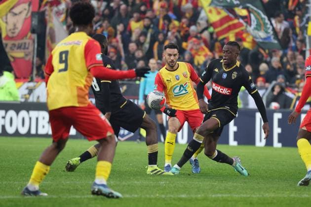 Adrien THOMASSON (RC Lens) lors du match de Coupe de France entre le RC Lens et Monaco, stade Bollaert-Delelis, le 7 janvier 2024 FOOTBALL : RC LENS vs MONACO - COUPE DE FRANCE - 07 01 2024 LaurentSanson Panoramic 