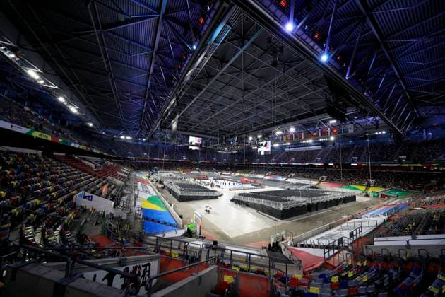 Sport Themen der Woche KW02 HANDBALL EM 2024 in Deutschland Merkur Spiel Arena Duesseldorf bereit fuer das Eroeffnungsspiel am Mittwoch 08.01.2024 in Duesseldorf *** HANDBALL EURO 2024 in Germany Merkur Spiel Arena Duesseldorf ready for the opening match on Wednesday 08 01 2024 in Duesseldorf Copyright: xLacixPerenyix