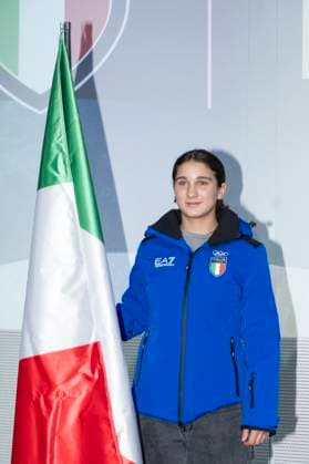 Photo Alessandro Cimma LaPresse 01-08-2024 Milan, Italy. Allianz Tower, 3 Towers Square. Announcement ceremony of the Italian flag bearer for the next Winter Youth Olympic Games, Olympische Spiele, Olympia, OS (YOG). flag bearer Flora Tabanelli.  Copyright: xAlessandroxCimma LaPressex