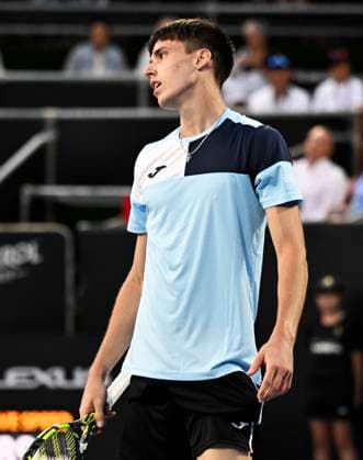 8th January 2024; Auckland, New Zealand: Fabian Marozsan of Hungary during his first round singles match at the ASB Classic tennis tournament in Auckland, New Zealand. Monday January 8th, 2024.  ActionPlus12596030 AndrewxCornaga
