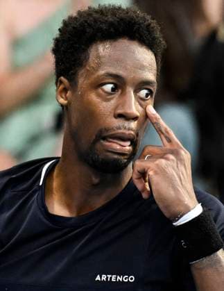 8th January 2024; Auckland, New Zealand: Gael Monfils of France during his first round singles match at the ASB Classic tennis tournament in Auckland, New Zealand. Monday January 8th, 2024.  ActionPlus12596031 AndrewxCornaga