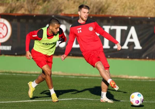 Fussball - 2. Bundesliga - Trainingslager - SV Wehen Wiesbaden - 08.01.24, Amin Farouk, Marcus Mathisen, -