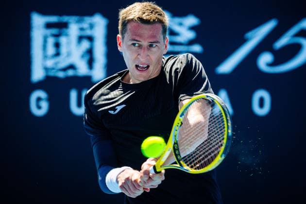 Kimmer Coppejans ATP, Tennis Herren 183) pictured in action during a men s qualifying singles first round game between Argentina s Tirante Belgian Coppejans, at the Australian Open Grand Slam tennis tournament, Tuesday 09 January 2024 in Melbourne Park, Melbourne, Australia. The 2024 edition of the Australian Grand Slam takes place from January 14th to January 28th. PATRICKxHAMILTON  x83681690x