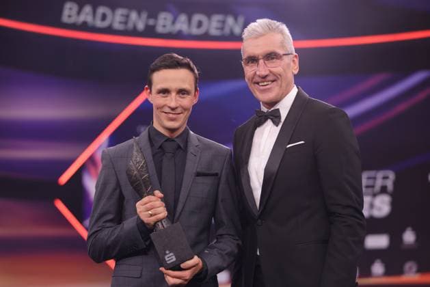 Eric Frenzel, ehemaliger Nordischer Kombinierer, nach der Ehrung während der Veranstaltung Sportler des Jahres 2023 in Baden-Baden; 17 12 2023 - *** Eric Frenzel, former Nordic combined athlete, after being honored during the Sportsman of the Year 2023 event in Baden Baden 17 12 2023 