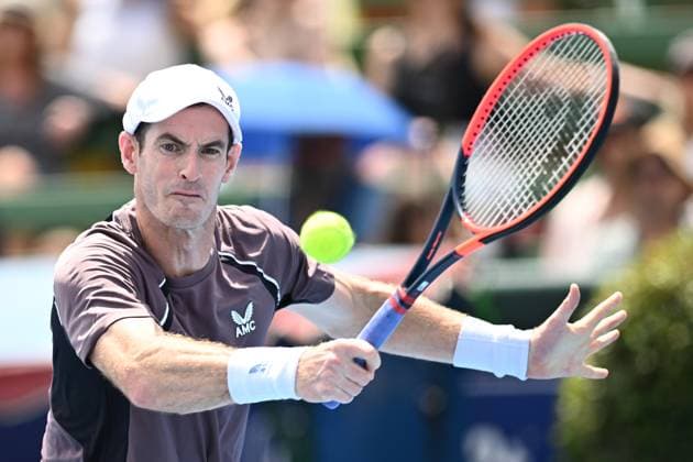 TENNIS KOOYONG CLASSIC, Andy Murray of Great Britain in action against Marin Cilic of Croatia during their match in the 2024 Kooyong Classic at the Kooyong Lawn Tennis Club in Melbourne, Wednesday, January 10, 2024. ( NO ARCHIVING, EDITORIAL USE ONLY, NO USE IN BOOKS WITHOUT CONSENT MELBOURNE VICTORIA AUSTRALIA  Copyright: xJOELxCARRETTx 20240110001887041465
