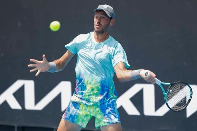Goncalo Oliveira Australian Open Qualifikation - Melbourne Park - Melbourne - Victoria - Australia - 09 01 2024. Copyright: xJuergenxHasenkopfx