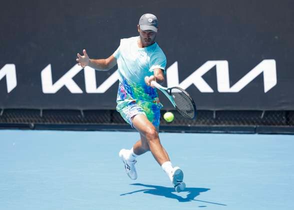 Goncalo Oliveira Australian Open Qualifikation - Melbourne Park - Melbourne - Victoria - Australia - 09 01 2024. Copyright: xJuergenxHasenkopfx