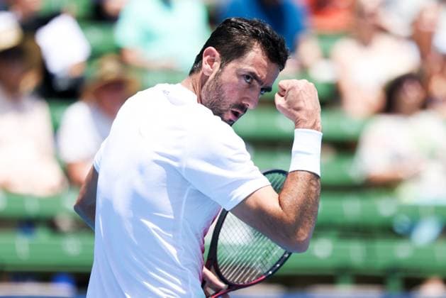 January 10, 2024: MELBOURNE, AUSTRALIA - JANUARY 11: Marin Cilic of Croatia reacts whilst playing Sir Andy Murray of Great Britian during day one of the 2024 Kooyong Classic at Kooyong on January 11, 2024 in Melbourne, Australia. - ZUMAp121 20240110_zsp_p121_036 Copyright: xChrisxPutnamx