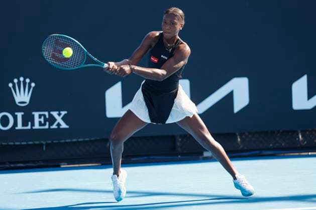 Noma Noha Akugue Australian Open Qualifikation - Melbourne Park - Melbourne - Victoria - Australia - 10 01 2024. Copyright: xJuergenxHasenkopfx