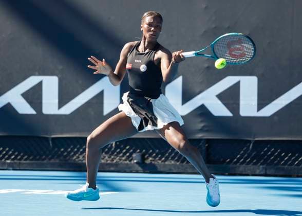 Noma Noha Akugue Australian Open Qualifikation - Melbourne Park - Melbourne - Victoria - Australia - 10 01 2024. Copyright: xJuergenxHasenkopfx