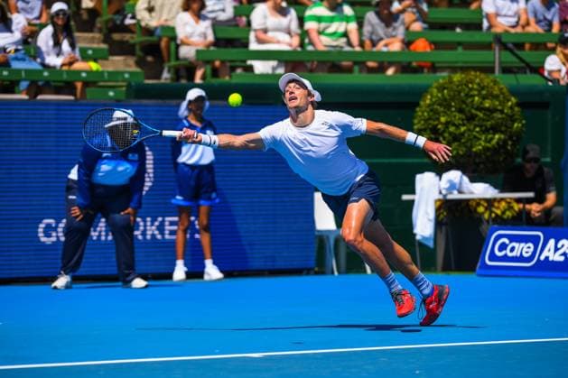 January 10, 2024, Melbourne, Victoria, Australia: Marc Polmans of Australia seen in action during opening match of Day 1 of the Care Wellness Kooyong Classic Tennis Tournament against World No.4 Jannik Sinner of Italy at Kooyong Lawn Tennis Club. Sinner achieved comfortable victory, 6-4, 6-0. Melbourne Australia - ZUMAs197 20240110_aaa_s197_085 Copyright: xAlexanderxBogatyrevx
