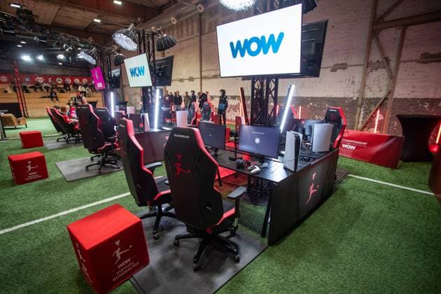 Virtuelle Bundesliga, Division Nord-West, 10.01.2023 Spieltische, auf dem Bildschirm steht WOW Virtuelle Bundesliga, Division Nord-West, 10.01.2023; VBL Club Championship Offline Spieltag, 9.-10. Januar.