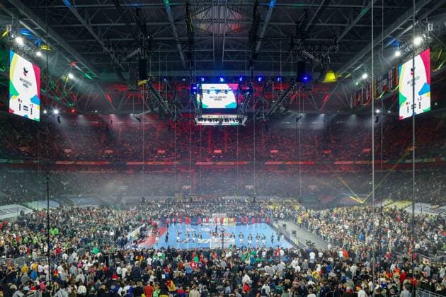 Sport Bilder des Tages Handball EM 2024 - Düsseldorf; 10.01.2024 Handball EM 2024 - Düsseldorf am 10.01.2024, Düsseldorf. ; Copyright: xBEAUTIFULxSPORTS KennyxBeelex