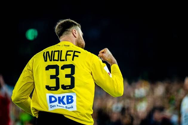 Handball I Herren I Euro 2024 I Vorrunde I Gruppe A I Deutschland - Schweiz I 10.01.2024 Jubel von Andreas Wolff (33, Deutschland) Düsseldorf Merkur Spielhallenarena Nordrheinwestfalen Deutschland Copyright: xLobeca Krausex