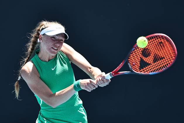 Alina Korneeva, RUS, during qualifying round of 2024 Australian Open in Melbourne, 11 01 2023; -
