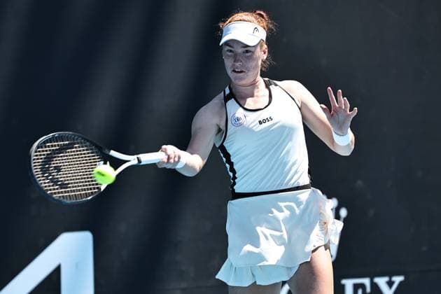 Ella Seidel, GER, during qualifying round of 2024 Australian Open in Melbourne, 11 01 2024; -