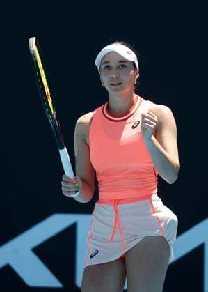 Eva Lys macht die Faust und jubelt,Jubel,Freude,Emotion Australian Open Qualifikation - Melbourne Park - Melbourne - Victoria - Australia - 10 01 2024. Copyright: xJuergenxHasenkopfx