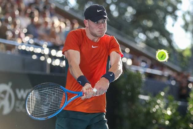 TENNIS ADELAIDE INTERNATIONAL, Jack Draper of the United Kingdom in action against Tommy Paul of the United States during their Quarter Final match of the 2024 Adelaide International at Memorial Drive Tennis Centre in Adelaide, Thursday, January 11, 2024. ( NO ARCHIVING, EDITORIAL USE ONLY, NO USE IN BOOKS WITHOUT CONSENT ADELAIDE SOUTH AUSTRALIA AUSTRALIA  Copyright: xMATTxTURNERx 20240111001887476580