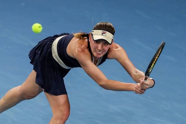 TENNIS ADELAIDE INTERNATIONAL, Ekaterina Alexandrova in action against Elena Rybakina of Kazakhstan during their Quarter Final match of the 2024 Adelaide International at Memorial Drive Tennis Centre in Adelaide, Thursday, January 11, 2024. ( NO ARCHIVING, EDITORIAL USE ONLY, NO USE IN BOOKS WITHOUT CONSENT ADELAIDE SOUTH AUSTRALIA AUSTRALIA  Copyright: xMATTxTURNERx 20240111001887501589